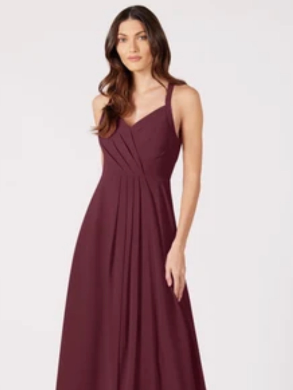 Azazie Spaghetti Strap Burgundy Knee-Length Dress - Women